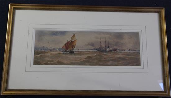 Thomas Bush Hardy (1842-1897) Shipping off Boulogne 6 x 18.5in.